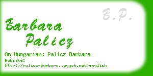 barbara palicz business card